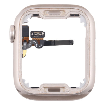 For Apple Watch Series 7 / 8 / 9 45MM GPS Aluminium Alloy Middle Frame Bezel Plate with Crown Spin Axis Flex Cable(Starlight) - Middle Frame by PMC Jewellery | Online Shopping South Africa | PMC Jewellery | Buy Now Pay Later Mobicred