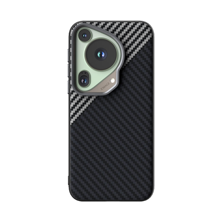 For Huawei Pura 70 Ultra ABEEL C Carbon Fiber Series 6D Micro Relief MagSafe Phone Case(Black Grey) - Huawei Cases by PMC Jewellery | Online Shopping South Africa | PMC Jewellery | Buy Now Pay Later Mobicred