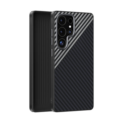 For Samsung Galaxy S25 Ultra 5G ABEEL C Carbon Fiber Series 6D Micro Relief MagSafe Phone Case(Black Grey) - Galaxy S25 Ultra 5G Cases by PMC Jewellery | Online Shopping South Africa | PMC Jewellery | Buy Now Pay Later Mobicred