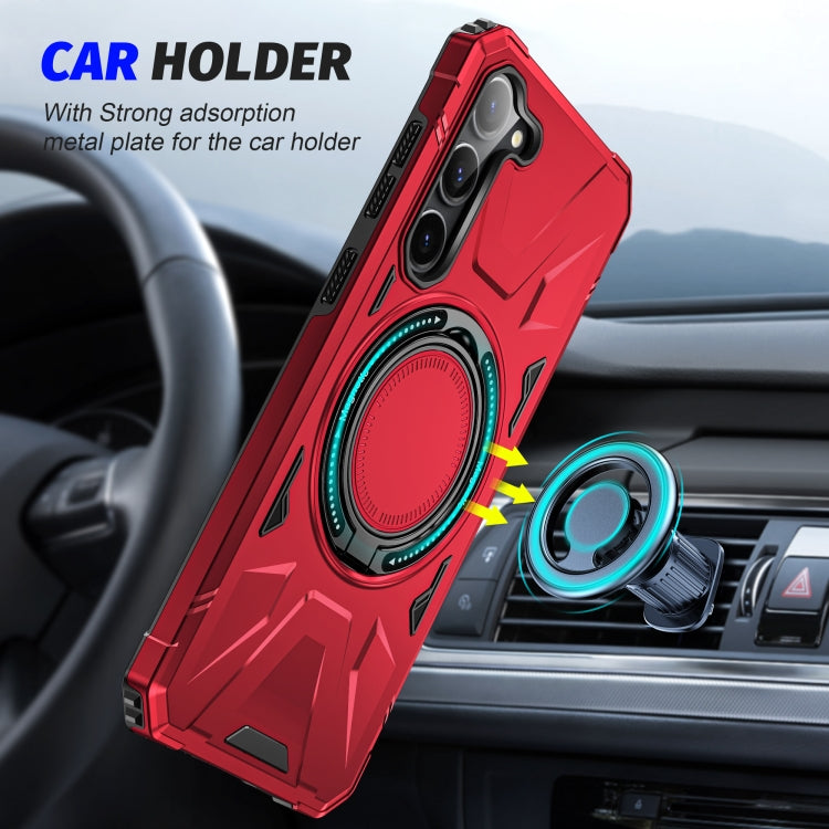 For Samsung Galaxy S25 5G MagSafe Magnetic Shockproof Phone Case with Ring Holder(Red) - Galaxy S25 5G Cases by PMC Jewellery | Online Shopping South Africa | PMC Jewellery | Buy Now Pay Later Mobicred