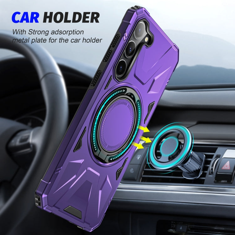 For Samsung Galaxy S25 5G MagSafe Magnetic Shockproof Phone Case with Ring Holder(Purple) - Galaxy S25 5G Cases by PMC Jewellery | Online Shopping South Africa | PMC Jewellery | Buy Now Pay Later Mobicred