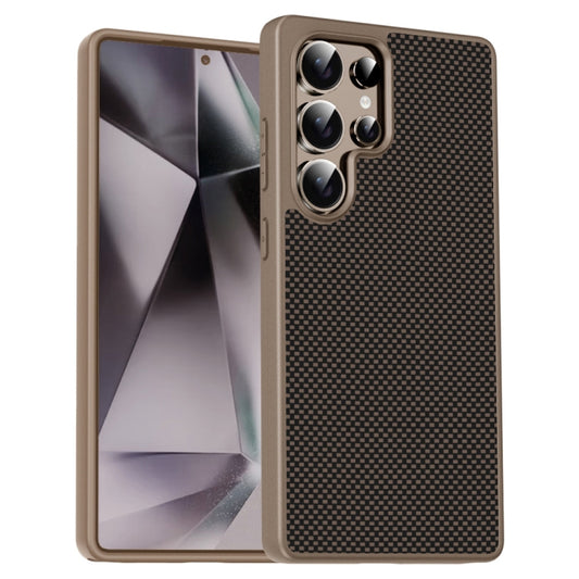 For Samsung Galaxy S25 Ultra 5G Pita Series TPU + PC Texture Phone Case(Gold) - Galaxy S25 Ultra 5G Cases by PMC Jewellery | Online Shopping South Africa | PMC Jewellery | Buy Now Pay Later Mobicred