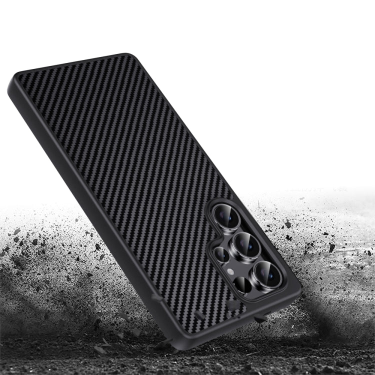 For Samsung Galaxy S25 5G Pita Series TPU + PC Texture Phone Case(Black) - Galaxy S25 5G Cases by PMC Jewellery | Online Shopping South Africa | PMC Jewellery | Buy Now Pay Later Mobicred