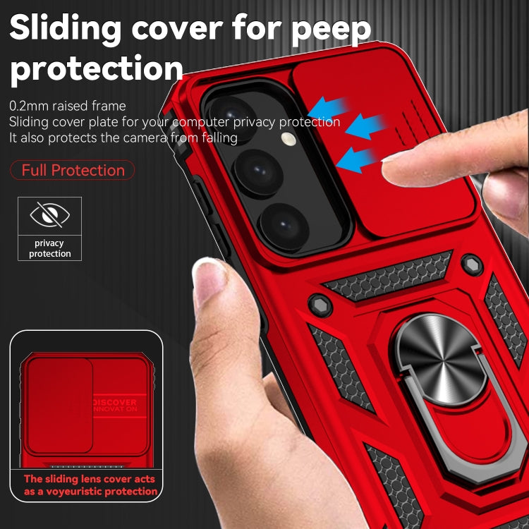 For Samsung Galaxy S25+ 5G Sliding Camshield Holder Phone Case(Red) - Galaxy S25+ 5G Cases by PMC Jewellery | Online Shopping South Africa | PMC Jewellery | Buy Now Pay Later Mobicred