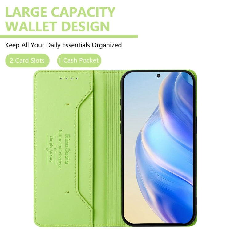 For Honor Magic6 Pro Global RC01 Dual-Folded Magnetic Suction RFID Leather Phone Case(Grass Green) - Honor Cases by PMC Jewellery | Online Shopping South Africa | PMC Jewellery | Buy Now Pay Later Mobicred