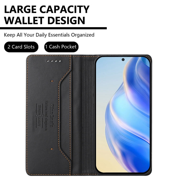 For Huawei Pura 70 Pro / Pura 70 Pro+ RC01 Dual-Folded Magnetic Suction RFID Leather Phone Case(Black) - Huawei Cases by PMC Jewellery | Online Shopping South Africa | PMC Jewellery | Buy Now Pay Later Mobicred