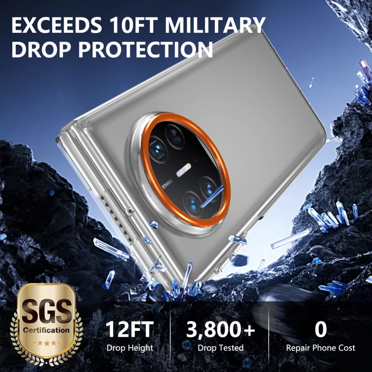 For Huawei Mate X3 lce Folding Series Integrated Clear PC Phone Case(Orange) - Huawei Cases by PMC TechLife | Online Shopping South Africa | PMC TechLife | Buy Now Pay Later Mobicred