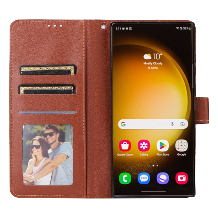 For Samsung Galaxy S25 Ultra 5G 3-Card Slots Multifunctional Leather Phone Case(Brown) - Galaxy S25 Ultra 5G Cases by PMC Jewellery | Online Shopping South Africa | PMC Jewellery | Buy Now Pay Later Mobicred