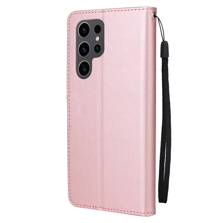 For Samsung Galaxy S25 Ultra 5G 3-Card Slots Multifunctional Leather Phone Case(Rose Gold) - Galaxy S25 Ultra 5G Cases by PMC Jewellery | Online Shopping South Africa | PMC Jewellery | Buy Now Pay Later Mobicred