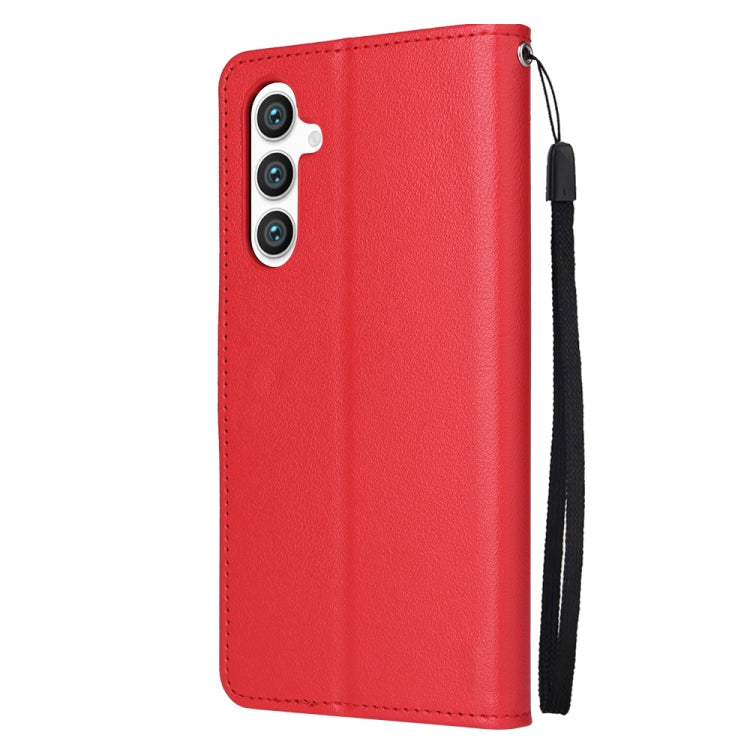 For Samsung Galaxy S25 5G 3-Card Slots Multifunctional Leather Phone Case(Red) - Galaxy S25 5G Cases by PMC Jewellery | Online Shopping South Africa | PMC Jewellery | Buy Now Pay Later Mobicred