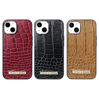 For iPhone 16 Pro Max VIETAO Alligator Texture PU Phone Case(Brown) - iPhone 16 Pro Max Cases by VIETAO | Online Shopping South Africa | PMC Jewellery | Buy Now Pay Later Mobicred