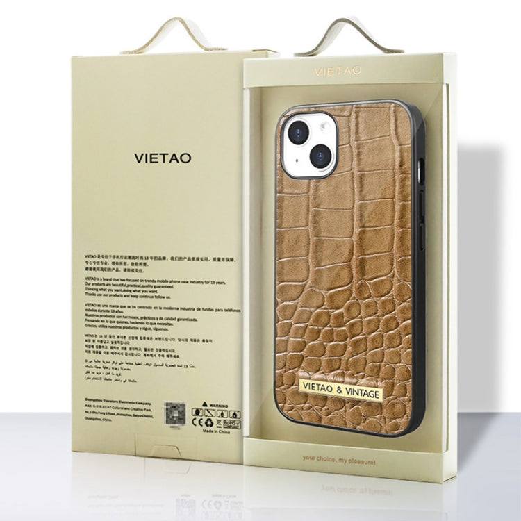 For iPhone 16 Pro Max VIETAO Alligator Texture PU Phone Case(Brown) - iPhone 16 Pro Max Cases by VIETAO | Online Shopping South Africa | PMC Jewellery | Buy Now Pay Later Mobicred