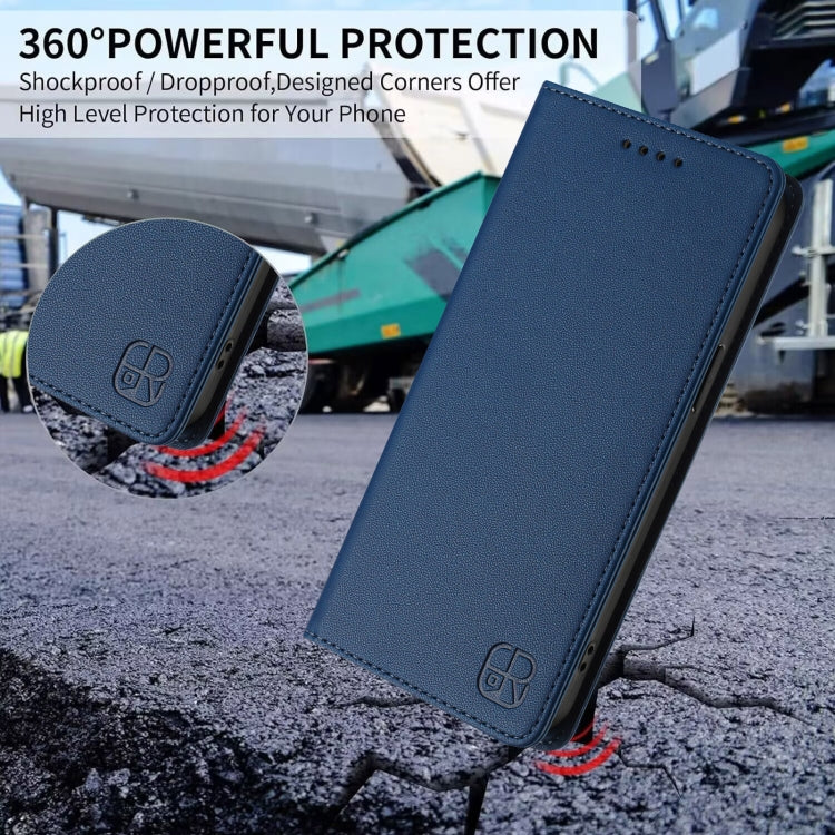 For Ulefone Note 14 RC01 Dual-Folded Magnetic Suction RFID Leather Phone Case(Dark Blue) - Ulefone Cases by PMC TechLife | Online Shopping South Africa | PMC TechLife | Buy Now Pay Later Mobicred
