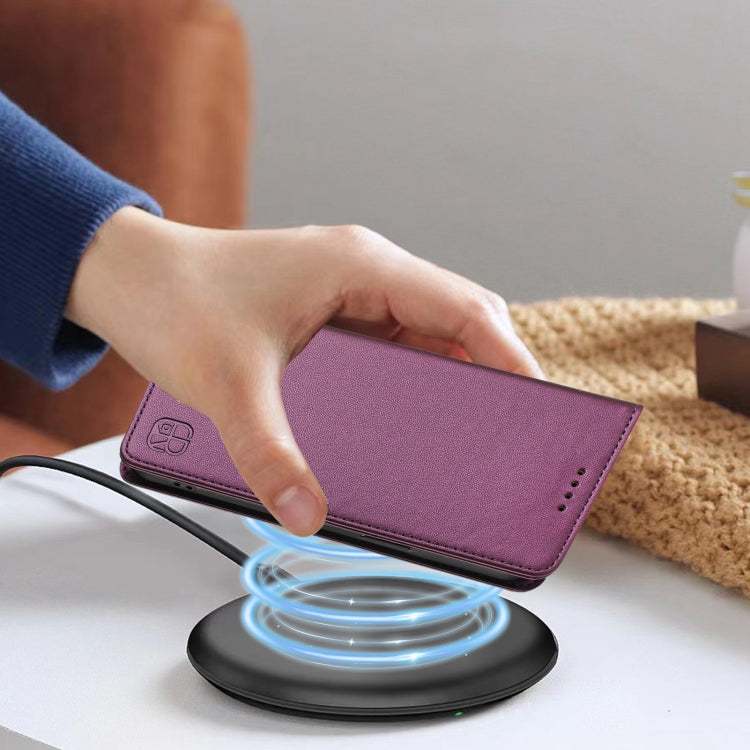 For Ulefone Note 14 RC01 Dual-Folded Magnetic Suction RFID Leather Phone Case(Violet) - Ulefone Cases by PMC TechLife | Online Shopping South Africa | PMC TechLife | Buy Now Pay Later Mobicred