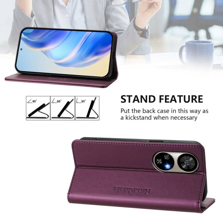 For Ulefone Note 17 Pro RC01 Dual-Folded Magnetic Suction RFID Leather Phone Case(Violet) - free shipping - PMC TechLife - Order now!