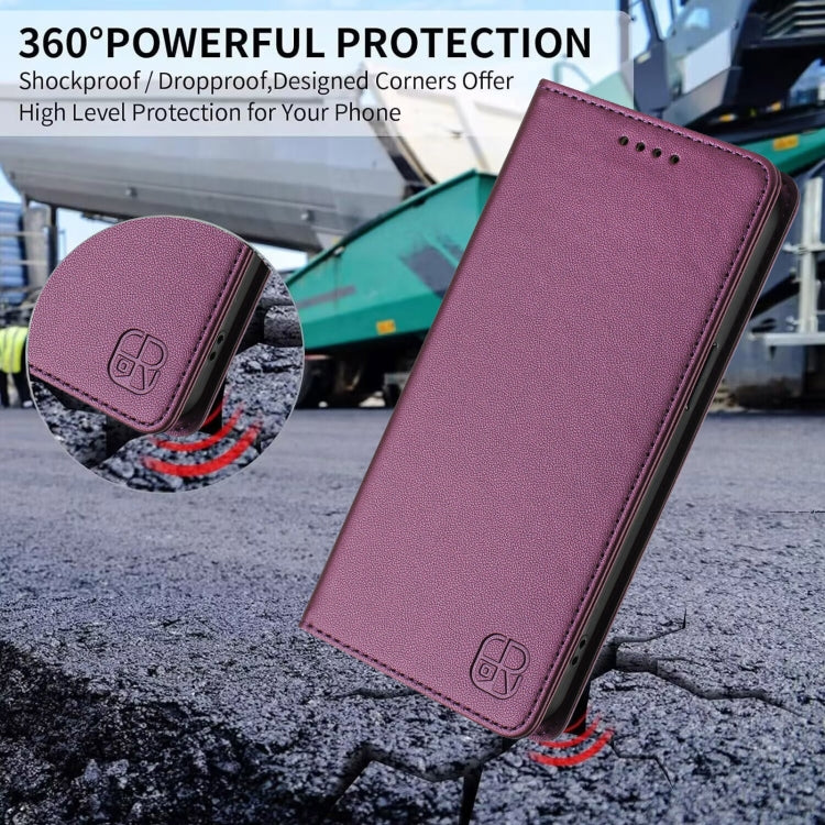 For Ulefone Note 17 Pro RC01 Dual-Folded Magnetic Suction RFID Leather Phone Case(Violet) - free shipping - PMC TechLife - Order now!