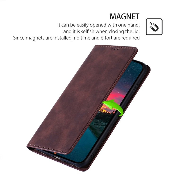 For Samsung Galaxy S25 5G Skin Feel Magnetic Leather Phone Case(Dark Brown) - Galaxy S25 5G Cases by PMC Jewellery | Online Shopping South Africa | PMC Jewellery | Buy Now Pay Later Mobicred