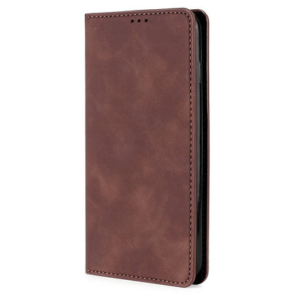 For Samsung Galaxy S25+ 5G Skin Feel Magnetic Leather Phone Case(Dark Brown) - Galaxy S25+ 5G Cases by PMC Jewellery | Online Shopping South Africa | PMC Jewellery | Buy Now Pay Later Mobicred