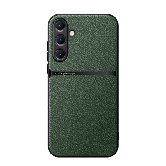 For Samsung Galaxy S25+ 5G Litchi Leather Magnetic Full Coverage Shockproof Phone Case(Green) - Galaxy S25+ 5G Cases by PMC Jewellery | Online Shopping South Africa | PMC Jewellery | Buy Now Pay Later Mobicred