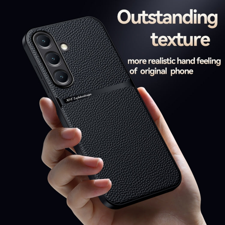 For Samsung Galaxy S25 5G Litchi Leather Magnetic Full Coverage Shockproof Phone Case(Black) - Galaxy S25 5G Cases by PMC Jewellery | Online Shopping South Africa | PMC Jewellery | Buy Now Pay Later Mobicred