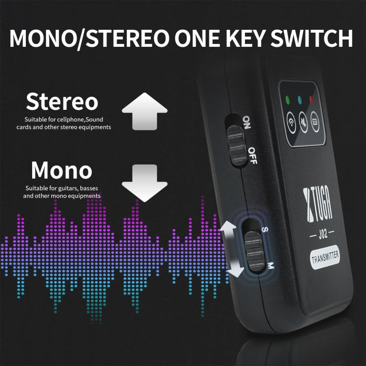 XTUGA J02 2.4G Stereo Wireless In-Ear Mini Monitor System with Transmitter & Receiver(Black) - Microphone by XTUGA | Online Shopping South Africa | PMC TechLife | Buy Now Pay Later Mobicred