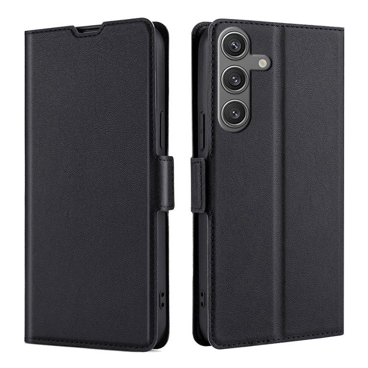 For Samsung Galaxy S25 5G Ultra-thin Voltage Side Buckle Horizontal Flip Leather Phone Case(Black) - Galaxy S25 5G Cases by PMC Jewellery | Online Shopping South Africa | PMC Jewellery | Buy Now Pay Later Mobicred