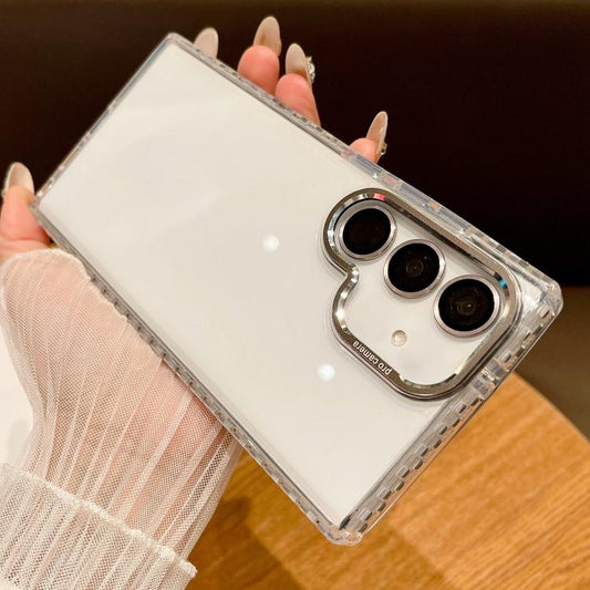 For Samsung Galaxy S25 5G Transparent Phone Case with Lens Film(Grey) - Galaxy S25 5G Cases by PMC Jewellery | Online Shopping South Africa | PMC Jewellery | Buy Now Pay Later Mobicred