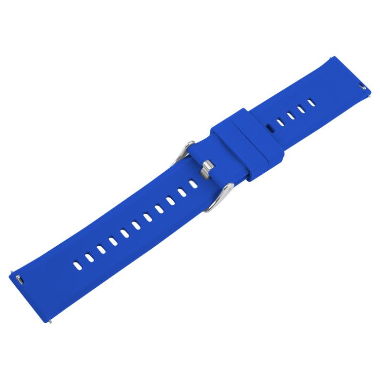 22mm Solid Color Steel Buckle Silicone Watch Band(Dark Blue) - free shipping - PMc TechLife - Order now!