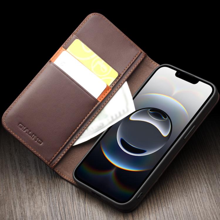 For iPhone 16e QIALINO Classic Gen2 Genuine Leather Phone Case(Black) - free shipping - PMc TechLife - Order now!