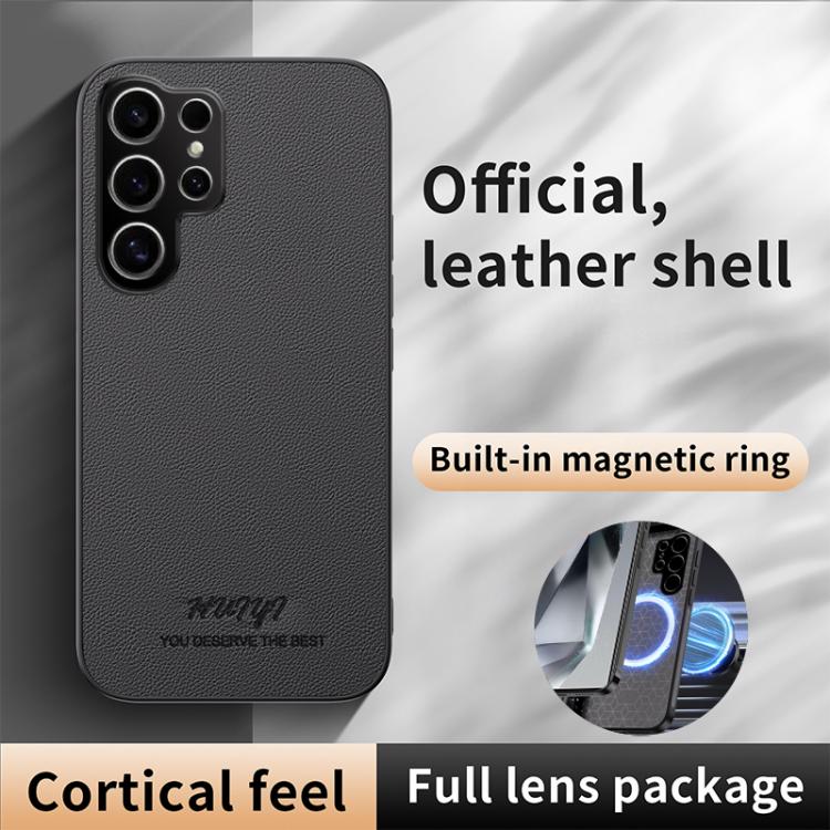 For Samsung Galaxy S25 Ultra 5G HUIYI Leather Magnetic Phone Case(Black) - Galaxy S25 Ultra 5G Cases by PMC Jewellery | Online Shopping South Africa | PMC Jewellery | Buy Now Pay Later Mobicred