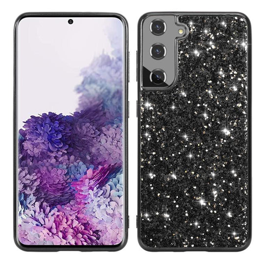 For Samsung Galaxy S25 5G Glitter Powder Shockproof TPU Phone Case(Black) - Galaxy S25 5G Cases by PMC Jewellery | Online Shopping South Africa | PMC Jewellery | Buy Now Pay Later Mobicred