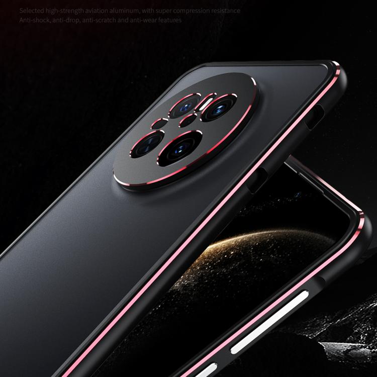 For Huawei Mate 70 Aurora Series Lens Protector + Metal Frame Phone Case(Black Silver) - Huawei Cases by PMC TechLife | Online Shopping South Africa | PMC TechLife | Buy Now Pay Later Mobicred