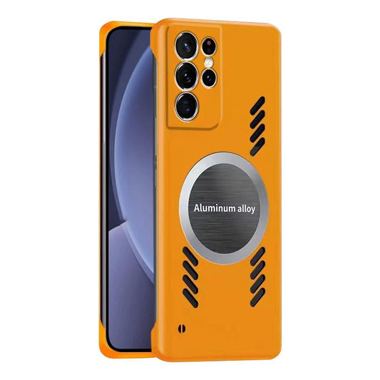 For Samsung Galaxy S25 Ultra 5G All-inclusive Lens Frameless Graphene Cooling Phone Case(Orange) - Galaxy S25 Ultra 5G Cases by PMC Jewellery | Online Shopping South Africa | PMC Jewellery | Buy Now Pay Later Mobicred