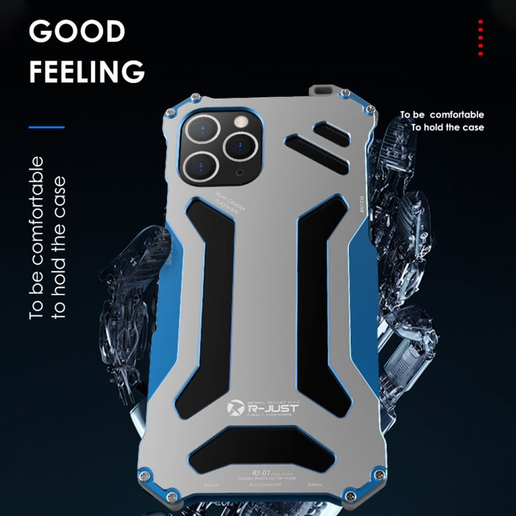 For iPhone 12 Pro Max R-JUST Shockproof Armor Metal Protective Case(Blue) - iPhone 12 Pro Max Cases by R-JUST | Online Shopping South Africa | PMC Jewellery