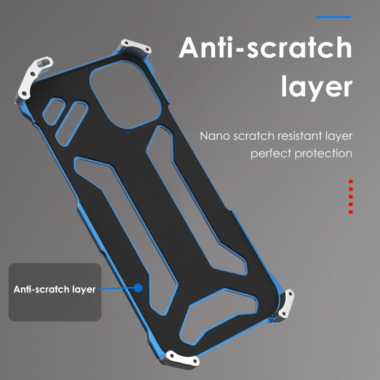 For iPhone 12 Pro Max R-JUST Shockproof Armor Metal Protective Case(Blue) - iPhone 12 Pro Max Cases by R-JUST | Online Shopping South Africa | PMC TechLife | Buy Now Pay Later Mobicred