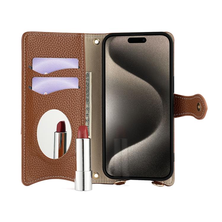 For Google Pixel 6a Crossbody Chain Fishtail Litchi Leather Phone Case(Brown) - Google Cases by PMC TechLife | Online Shopping South Africa | PMC TechLife | Buy Now Pay Later Mobicred