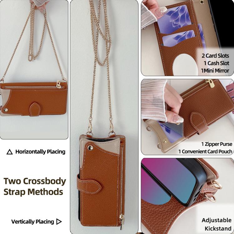 For Google Pixel 6a Crossbody Chain Fishtail Litchi Leather Phone Case(Brown) - Google Cases by PMC TechLife | Online Shopping South Africa | PMC TechLife | Buy Now Pay Later Mobicred