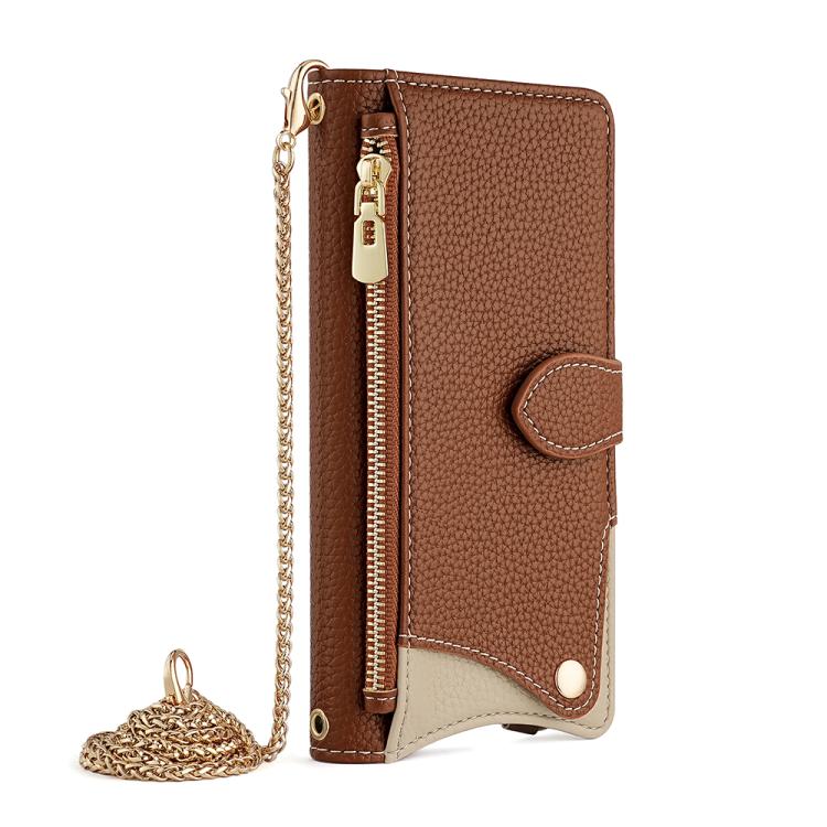 For Google Pixel 6 Pro Crossbody Chain Fishtail Litchi Leather Phone Case(Brown) - Google Cases by PMC TechLife | Online Shopping South Africa | PMC TechLife | Buy Now Pay Later Mobicred