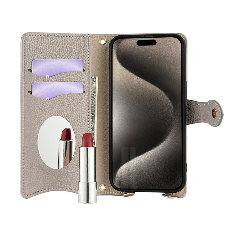 For Google Pixel 6 Pro Crossbody Chain Fishtail Litchi Leather Phone Case(Grey) - Google Cases by PMC TechLife | Online Shopping South Africa | PMC TechLife | Buy Now Pay Later Mobicred