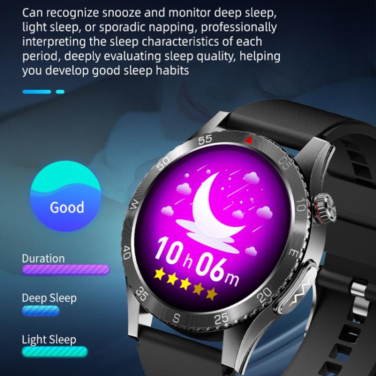H9 1.43 inch Silicone Strap ECG Smart Watch Supports Bluetooth Calls/Smart Voice Assistant(Black) - free shipping - PMC TechLife - Order now!