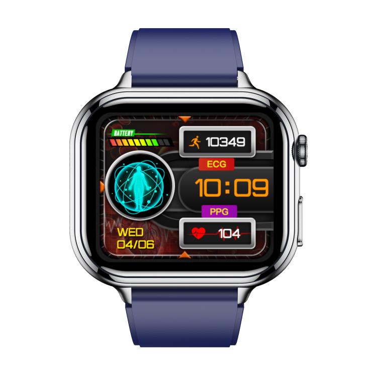 TK17 1.91 inch Horizontal Screen Silicone Strap Smart Watch Supports ECG Electrocardiogram(Blue) - free shipping - PMC TechLife - Order now!