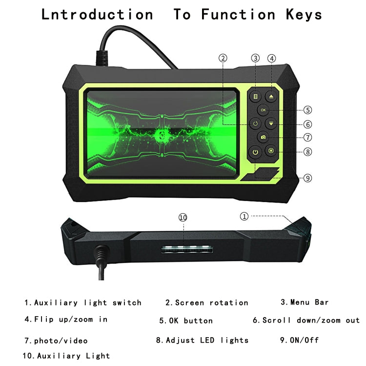 8mm 1080P IP68 Waterproof 4.3 inch Screen Single Camera Digital Endoscope, Line Length:5m -  by PMC Jewellery | Online Shopping South Africa | PMC Jewellery | Buy Now Pay Later Mobicred