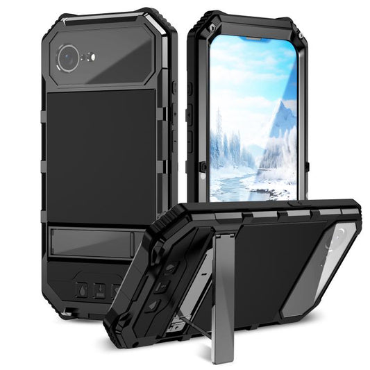 For iPhone 16e IP68 Waterproof Dustproof Shockproof Holder Phone Case(Black) - iPhone 16e Cases by PMC Jewellery | Online Shopping South Africa | PMC Jewellery | Buy Now Pay Later Mobicred