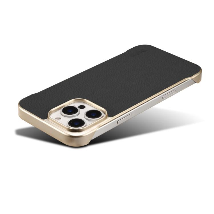 For iPhone 15 Denior A20 Genuine Leather Litchi Texture MagSafe Frameless Phone Case(Black) - free shipping - PMc TechLife - Order now!