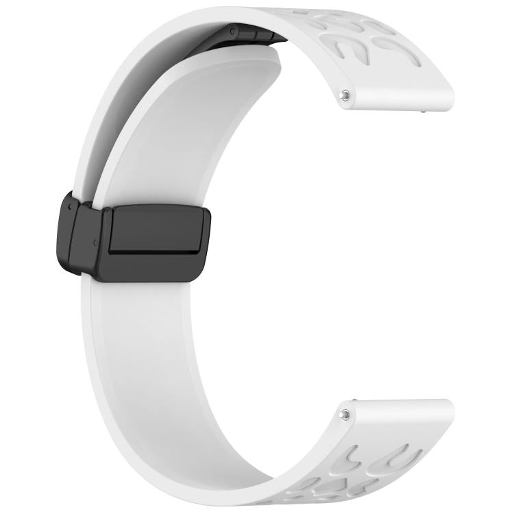 20mm Kalebol Universal Leopard Print Magnetic Folding Buckle Silicone Strap(White) - free shipping - PMc TechLife - Order now!