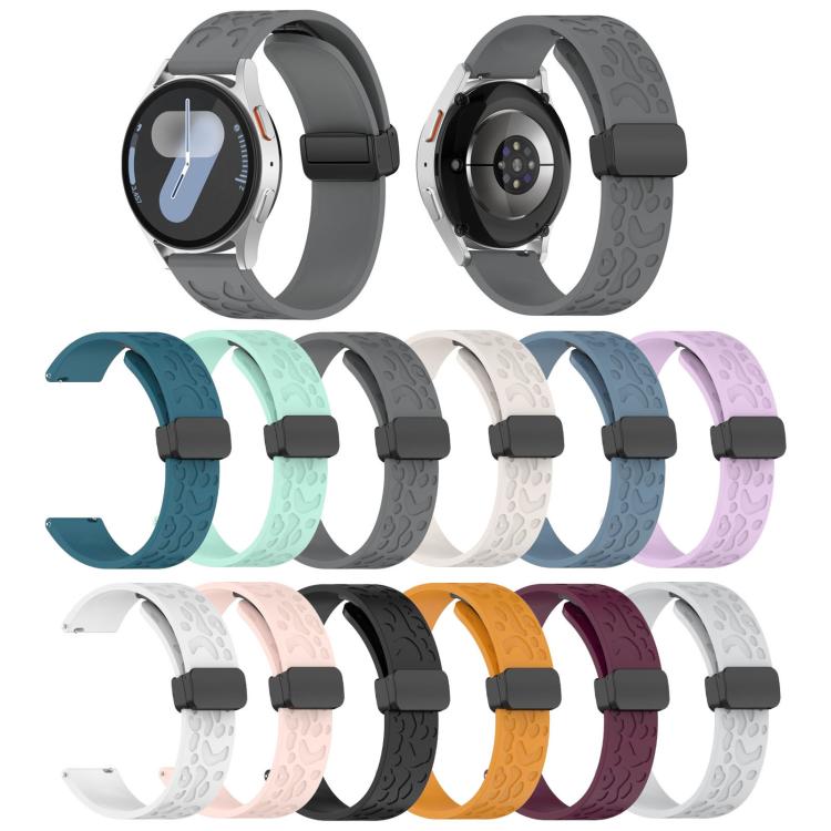 18mm Kalebol Universal Leopard Print Magnetic Folding Buckle Silicone Strap(Light Grey) - free shipping - PMc TechLife - Order now!