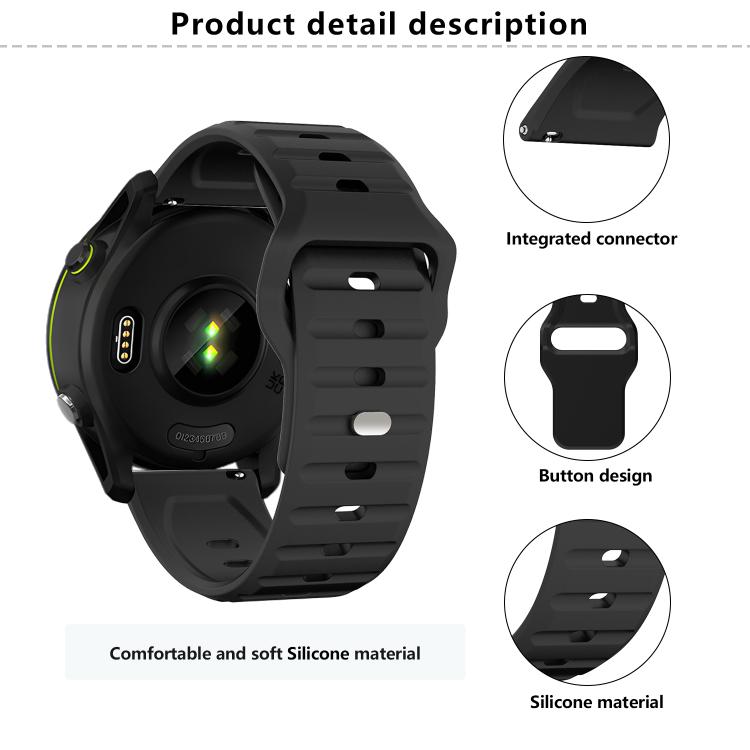 20mm Kalebol Wave Pattern Studded Buckle Silicone Watch Band(Grey) - free shipping - PMc TechLife - Order now!