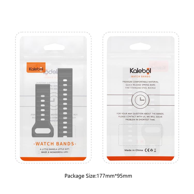 22mm Kalebol Wave Pattern Studded Buckle Silicone Watch Band(Black) - 22mm Bands by Kalebol | Online Shopping South Africa | PMc TechLife | Buy Now Pay Later Mobicred