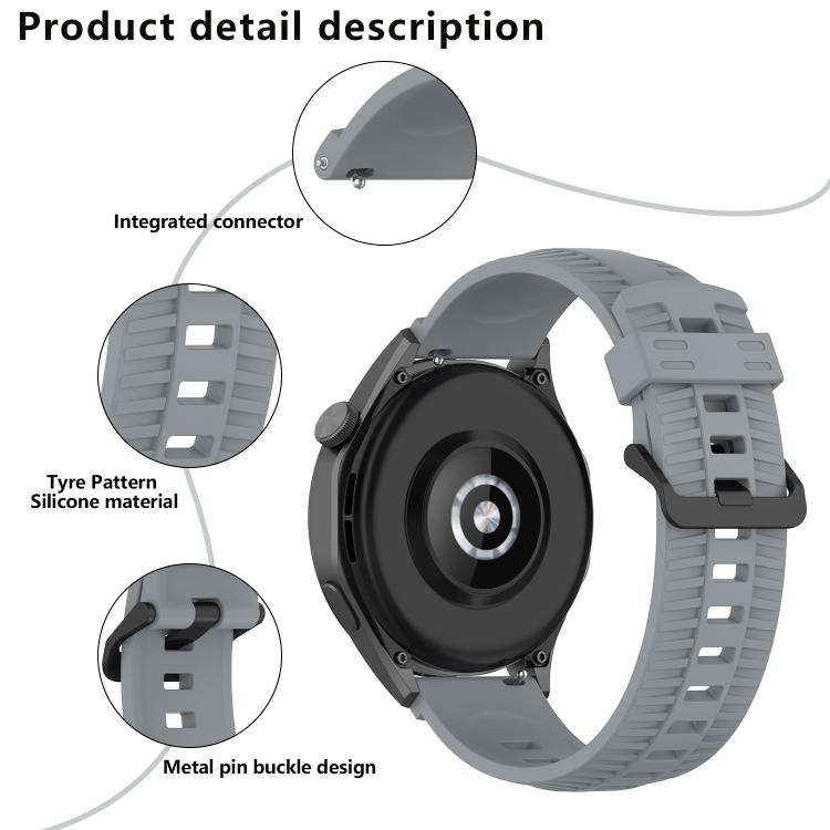 20mm Kalebol Black Buckle Tire Pattern Silicone Watch Band(Rock Blue) - free shipping - PMc TechLife - Order now!