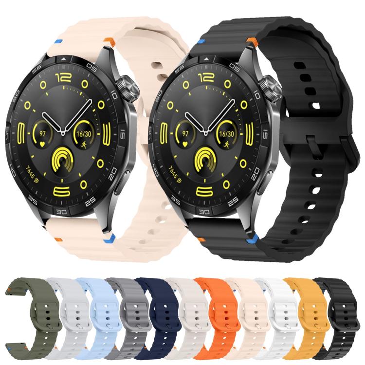 22mm Kalebol Wave Stitch Silicone Watch Band(Dark Grey) - free shipping - PMc TechLife - Order now!